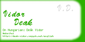 vidor deak business card